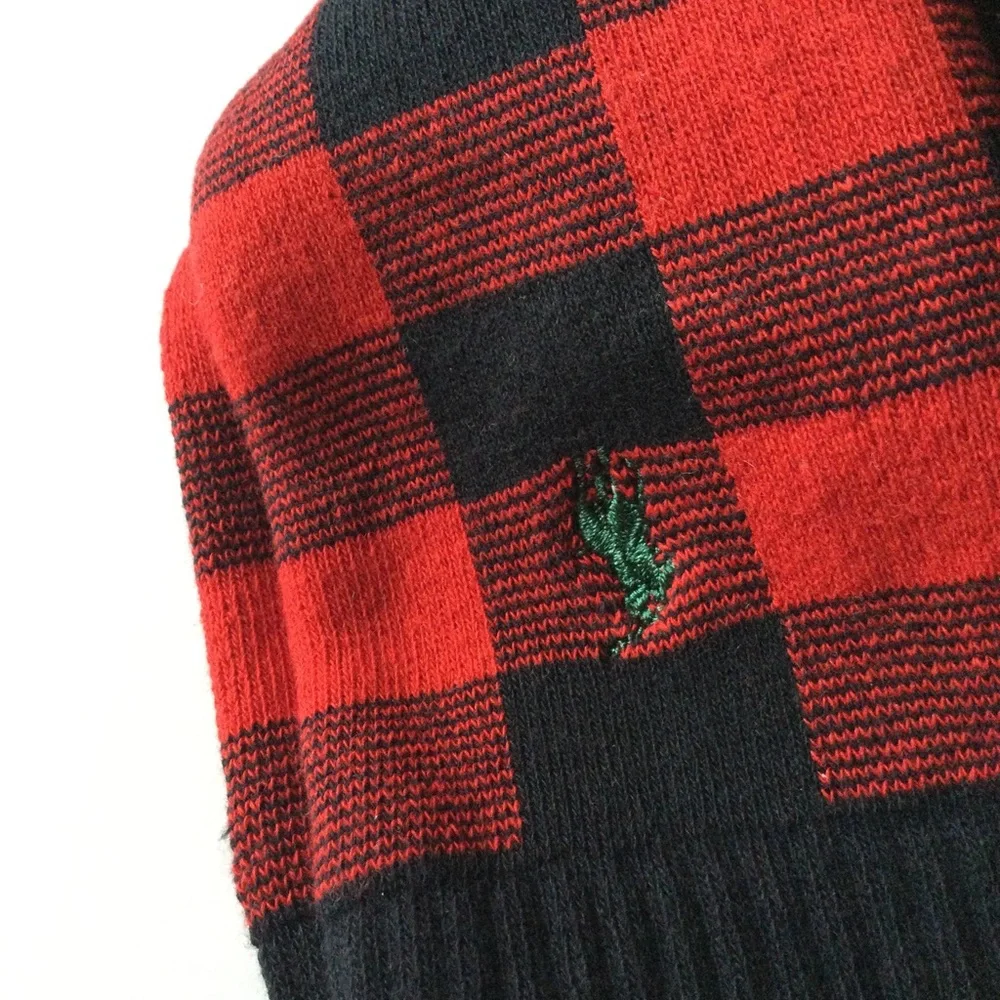 POLO RALPH LAUREN MENS 2 PAIR PACK BOOT SOCKS RED/BLACK AND GRAY WITH LOGO NWT